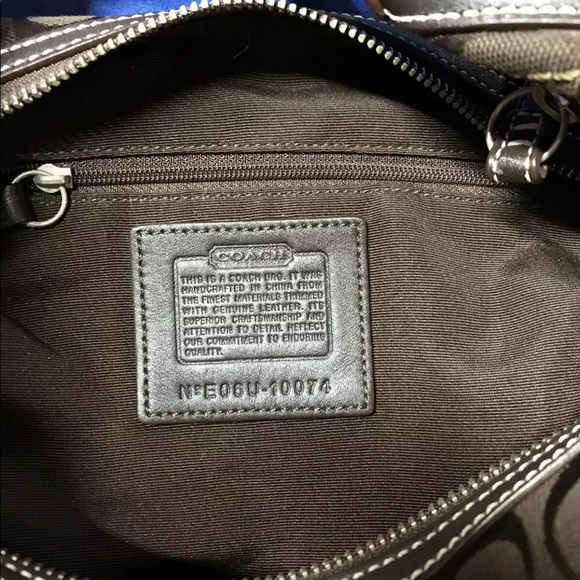 Coach Signature Canvas Leather Hobo Bag Brown - Picture 6 of 8